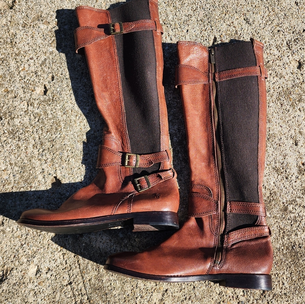 Frye Leather Buckle Riding Boots Size 7